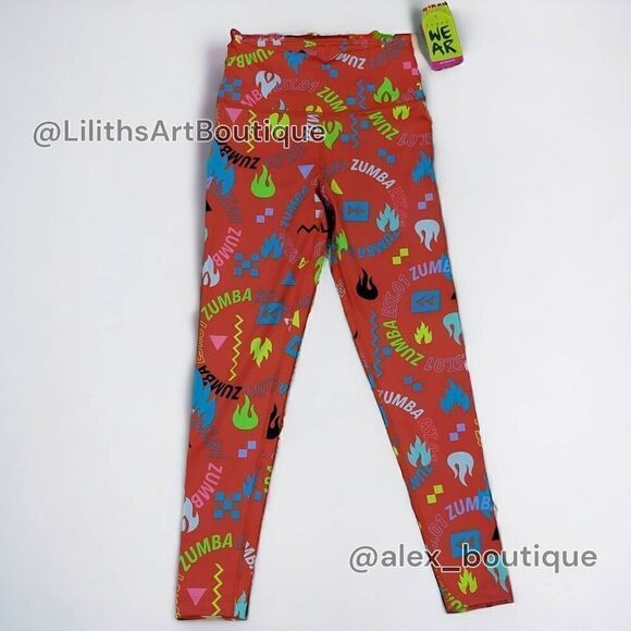 Zumba Fuego High Waisted Leggings Cha Cherry Size XS (E040) - Picture 3 of 7